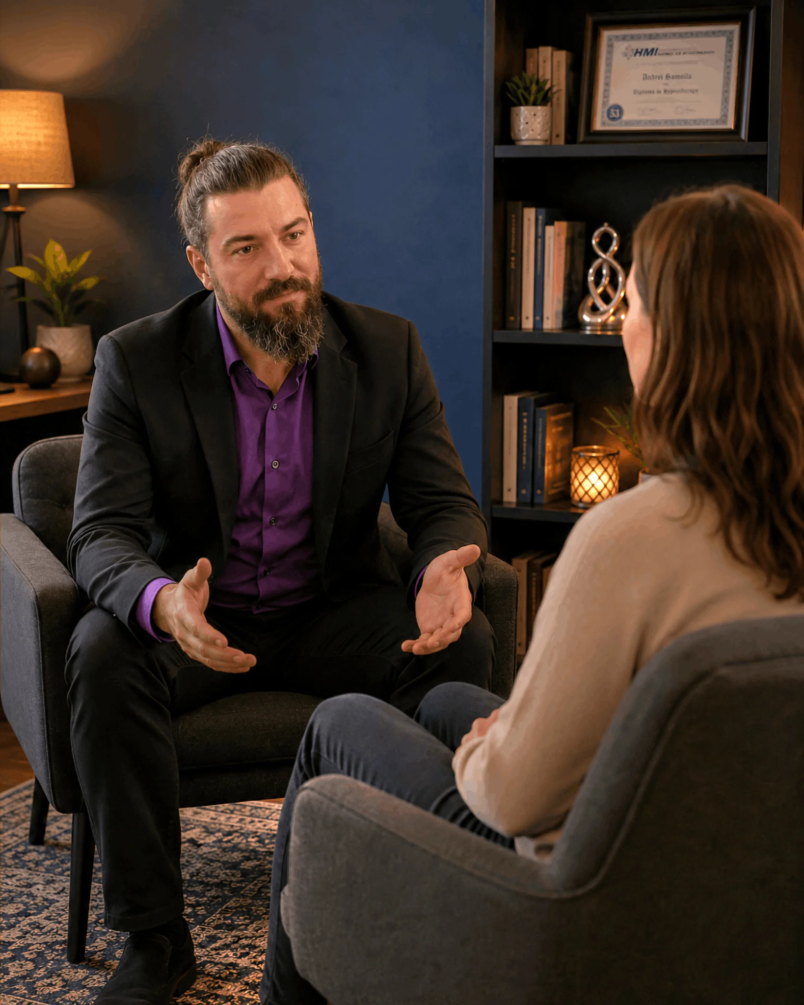 Hypnotherapy for anxiety, stress and emotional blocks, guided by Andrei Samo.
