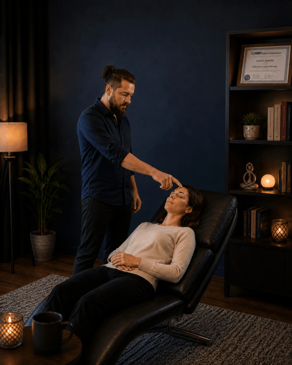 Hypnotherapy session for emotional blocks, self-esteem and relationship patterns.